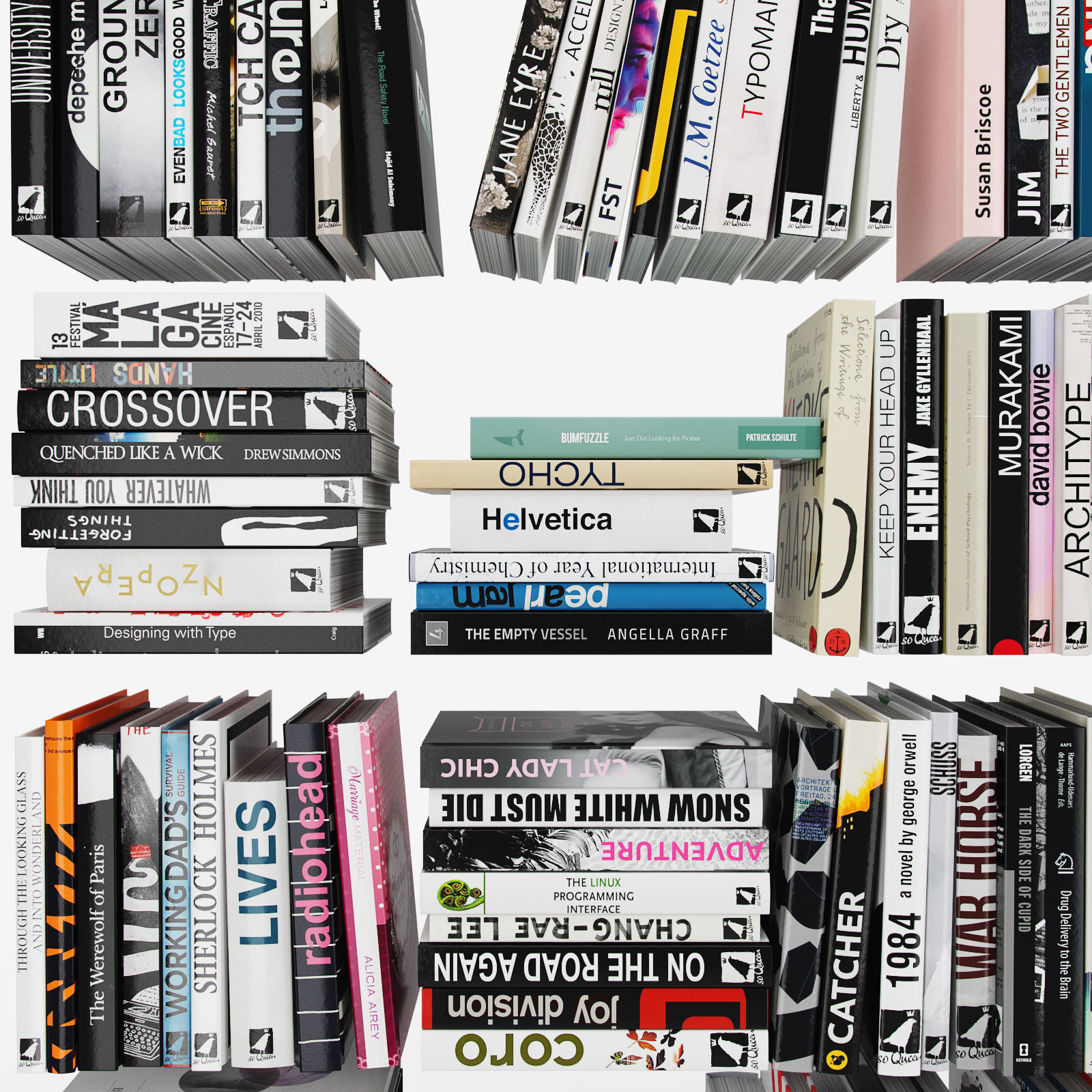 Books bookshelves Low-poly 3D model_5