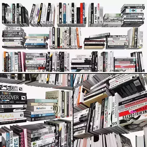 Books bookshelves Low-poly 3D model
