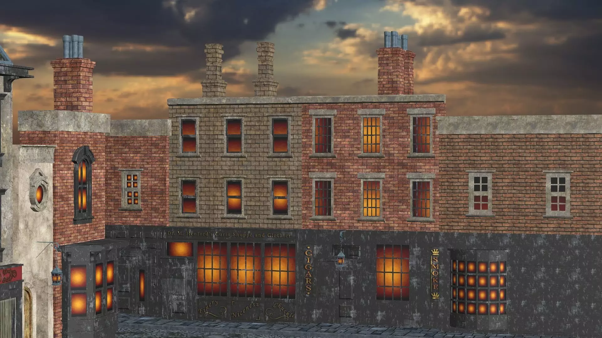 London Victorian Era Street Environment For Blender 3D Model Low-poly 3D model_6