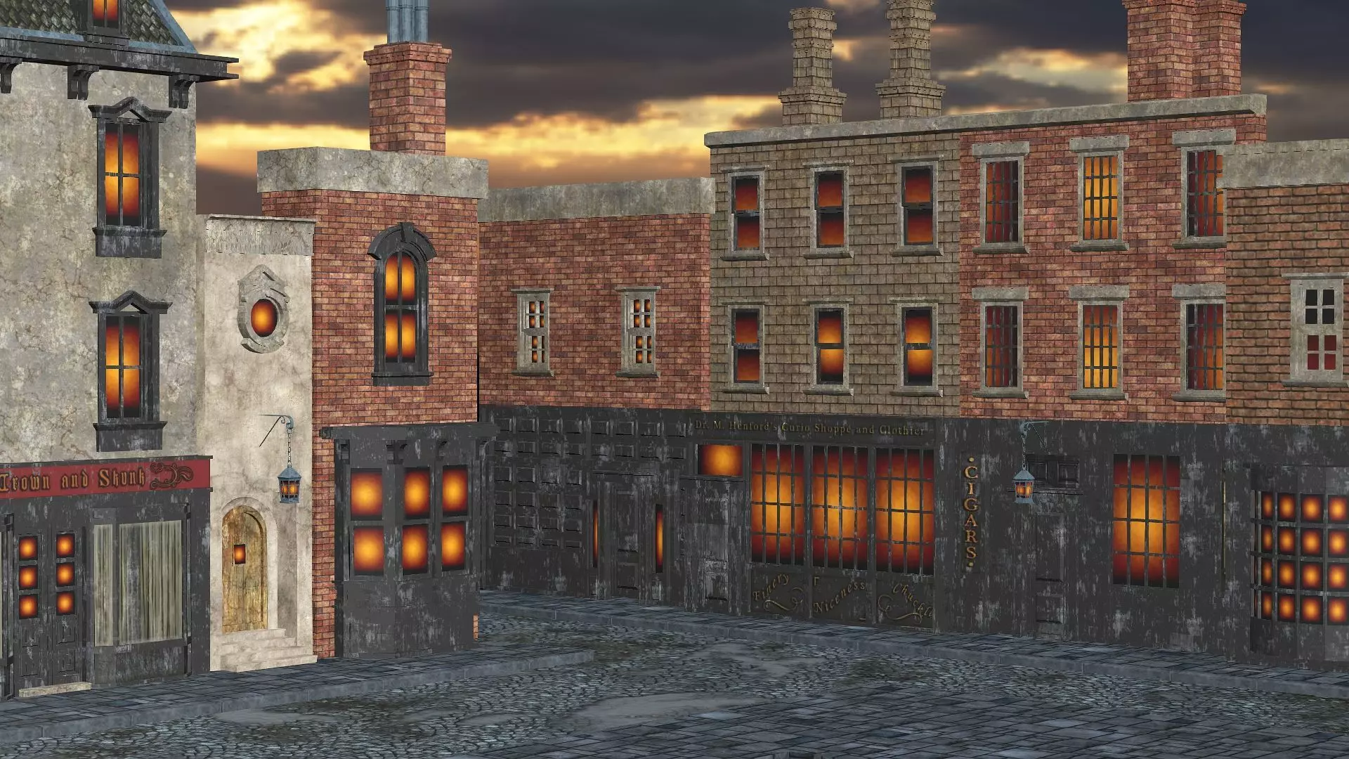 London Victorian Era Street Environment For Blender 3D Model Low-poly 3D model_8