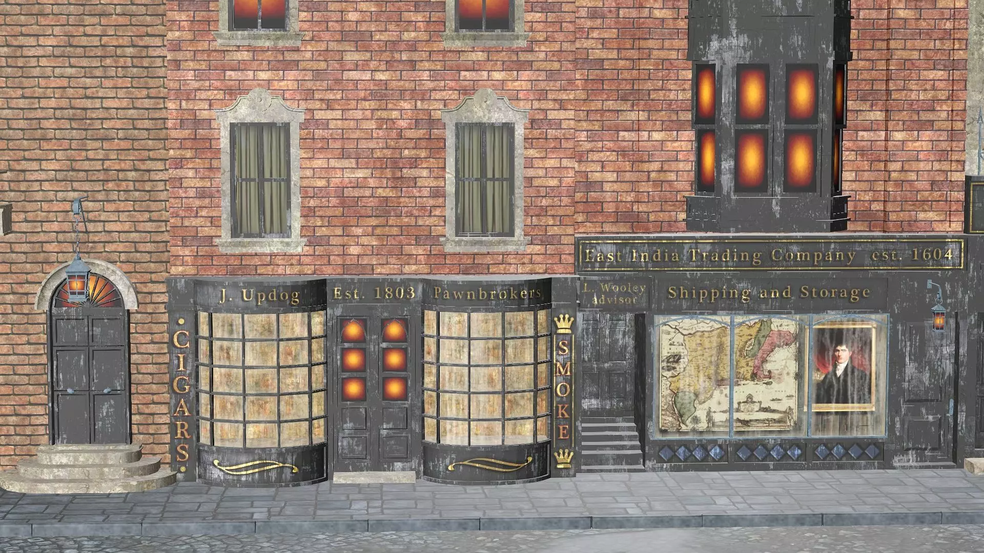 London Victorian Era Street Environment For Blender 3D Model Low-poly 3D model_1