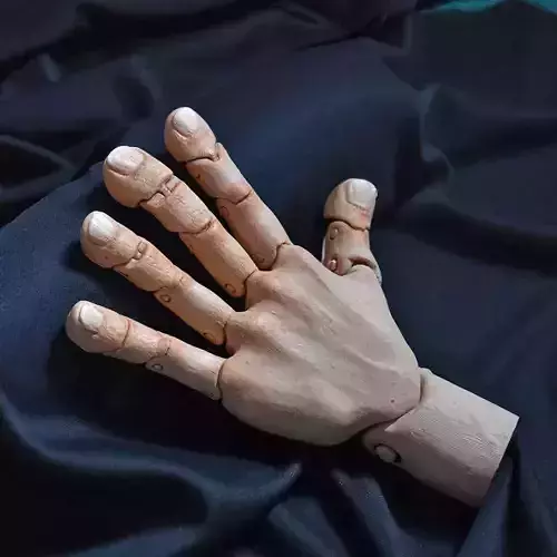 Articulated Realistic Hand   No Support  Print in Place 3D Model