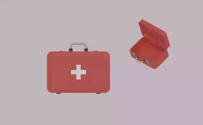 First Aid Kit Low-poly 3D model