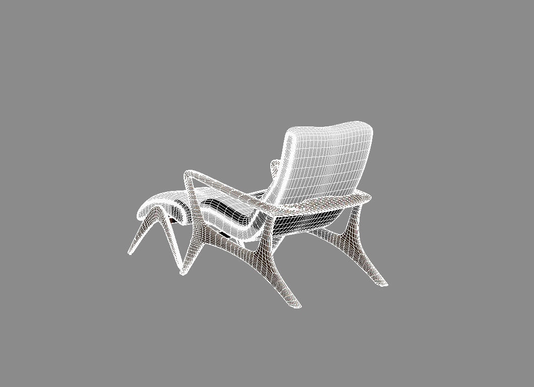 Contour low back lounge chair and foot stool by Vladimir Kagan 3D model ...