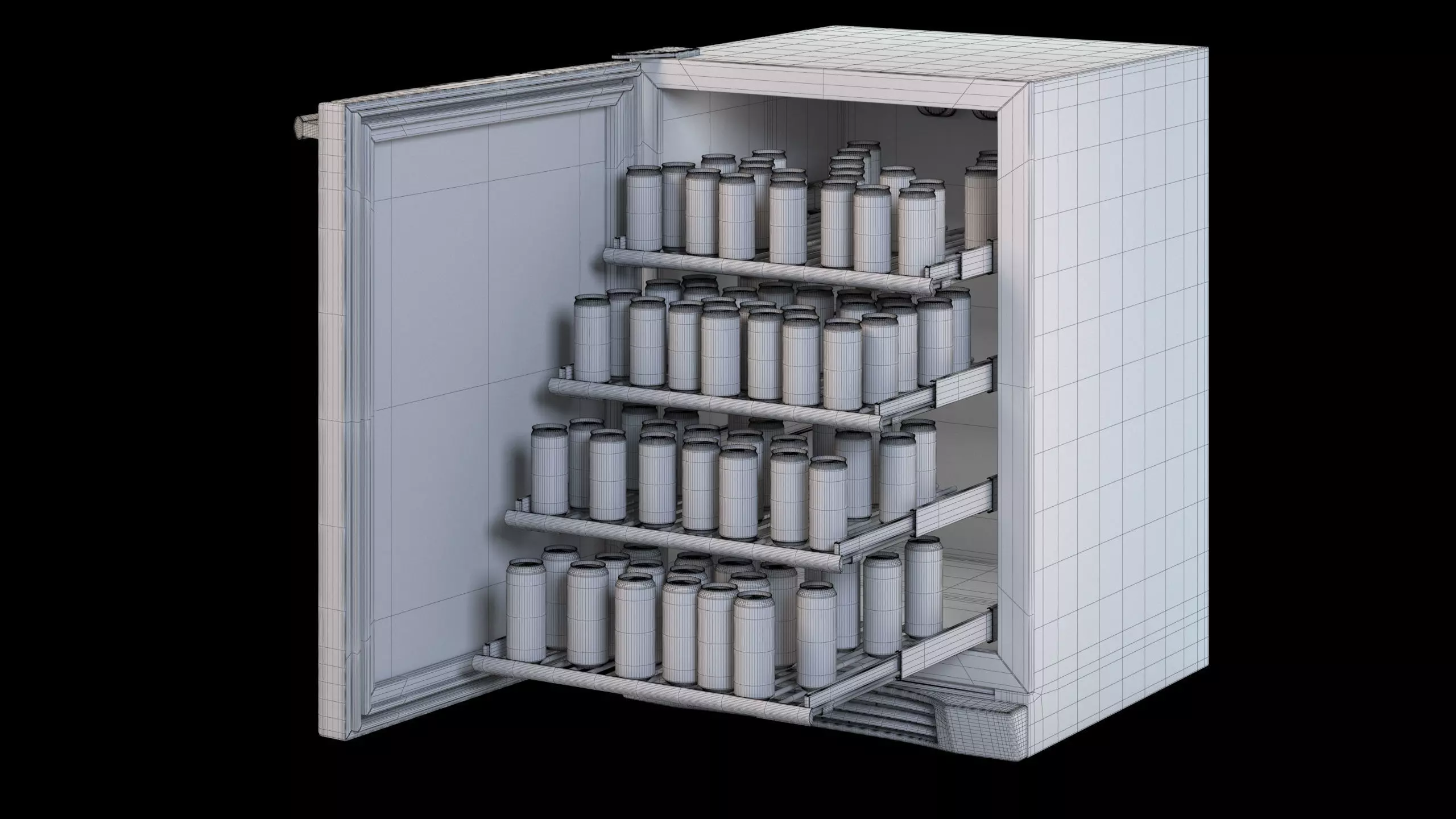 Refrigerator with drinks Low-poly 3D model_5