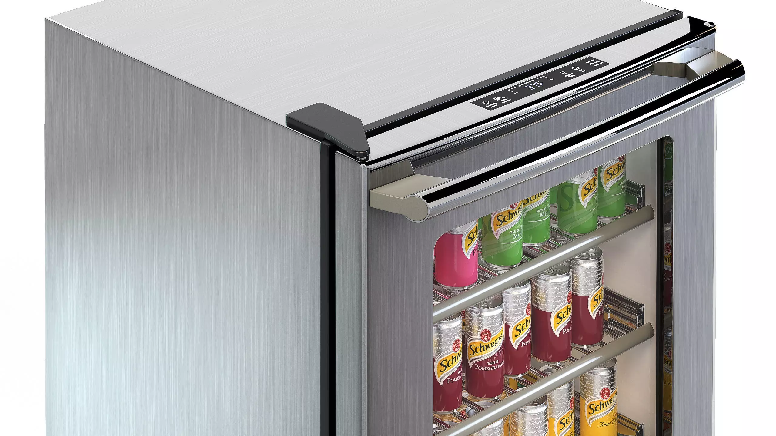 Refrigerator with drinks Low-poly 3D model_4