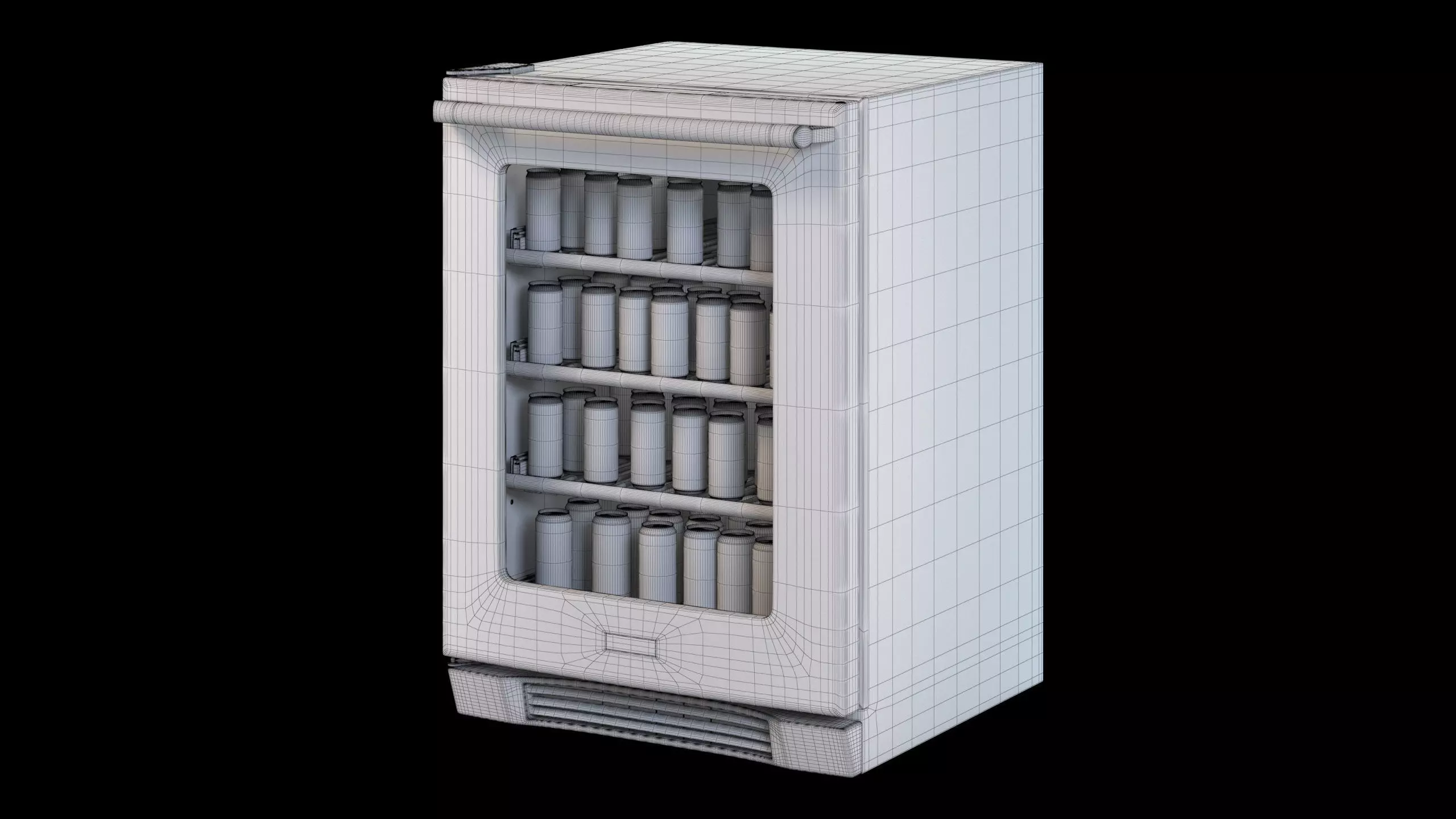 Refrigerator with drinks Low-poly 3D model_6