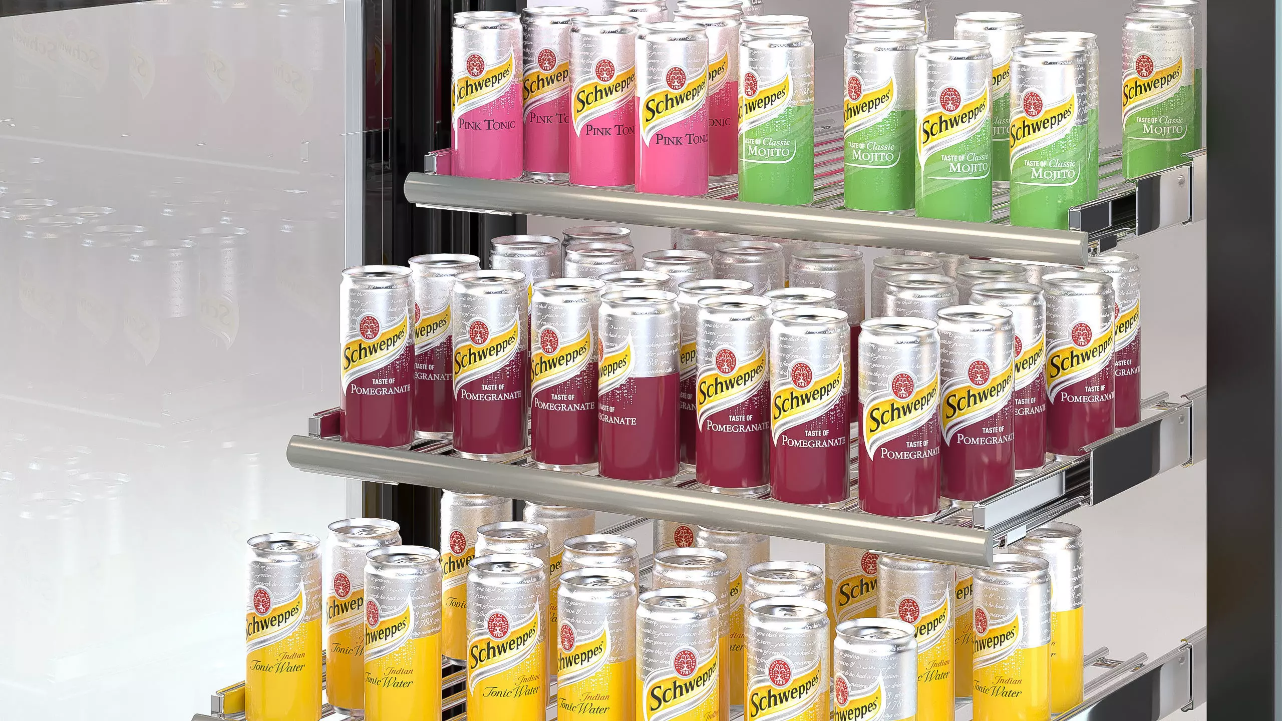 Refrigerator with drinks Low-poly 3D model_2