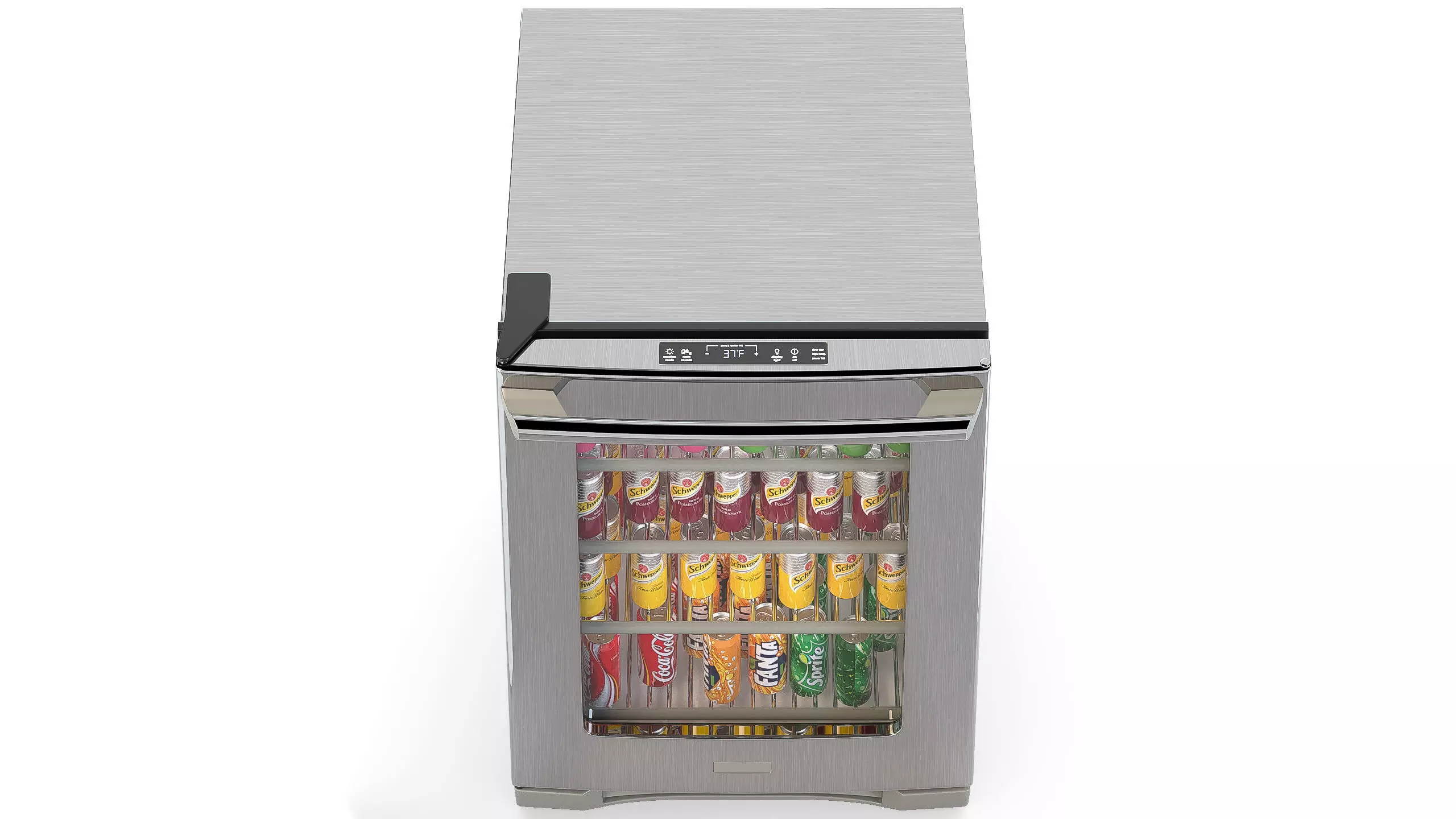 Refrigerator with drinks Low-poly 3D model_3