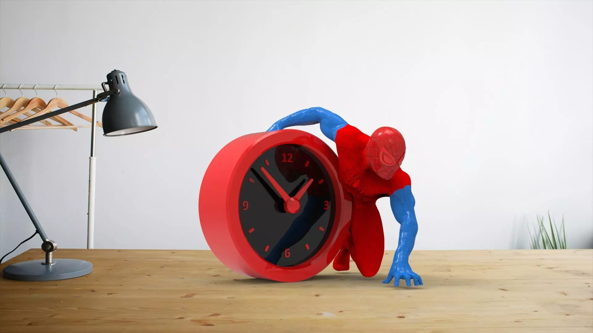 Spider Man desk clock 3D print model_0