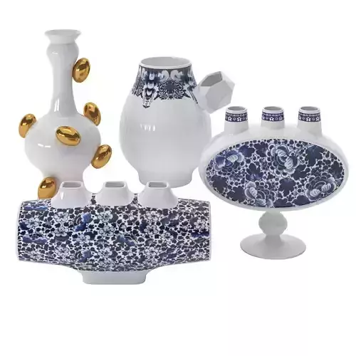 Delft Blue Vases 03 3D model