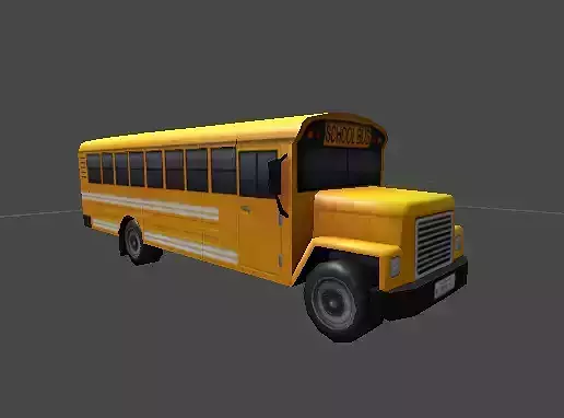School Bus Model Low-poly 3D model