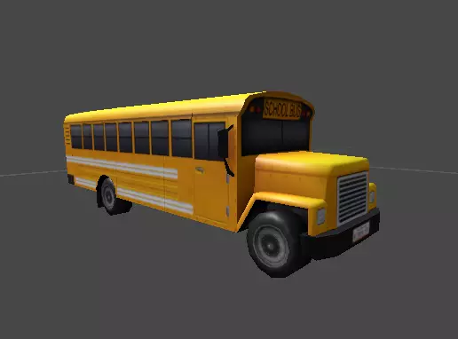 School Bus Model Low-poly 3D model_0