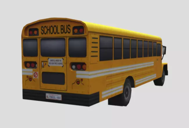 School Bus Model Low-poly 3D model_3