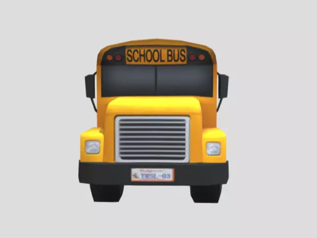 School Bus Model Low-poly 3D model_1