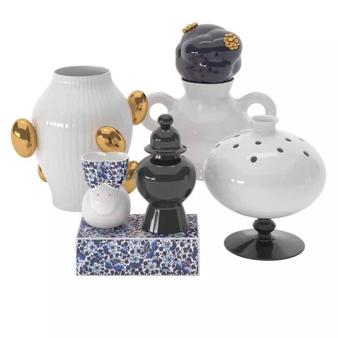 Delft Blue Vases 01 3D model