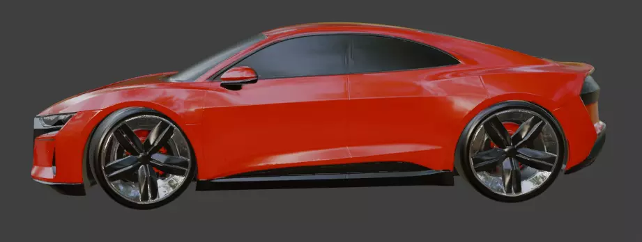 Audi PB18 e-tron 2 Red 3D model_1