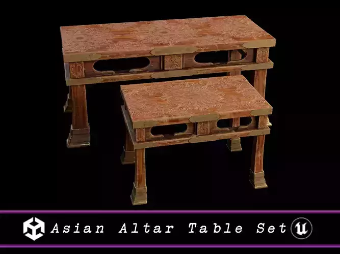Vintage Asian Altar Table Set