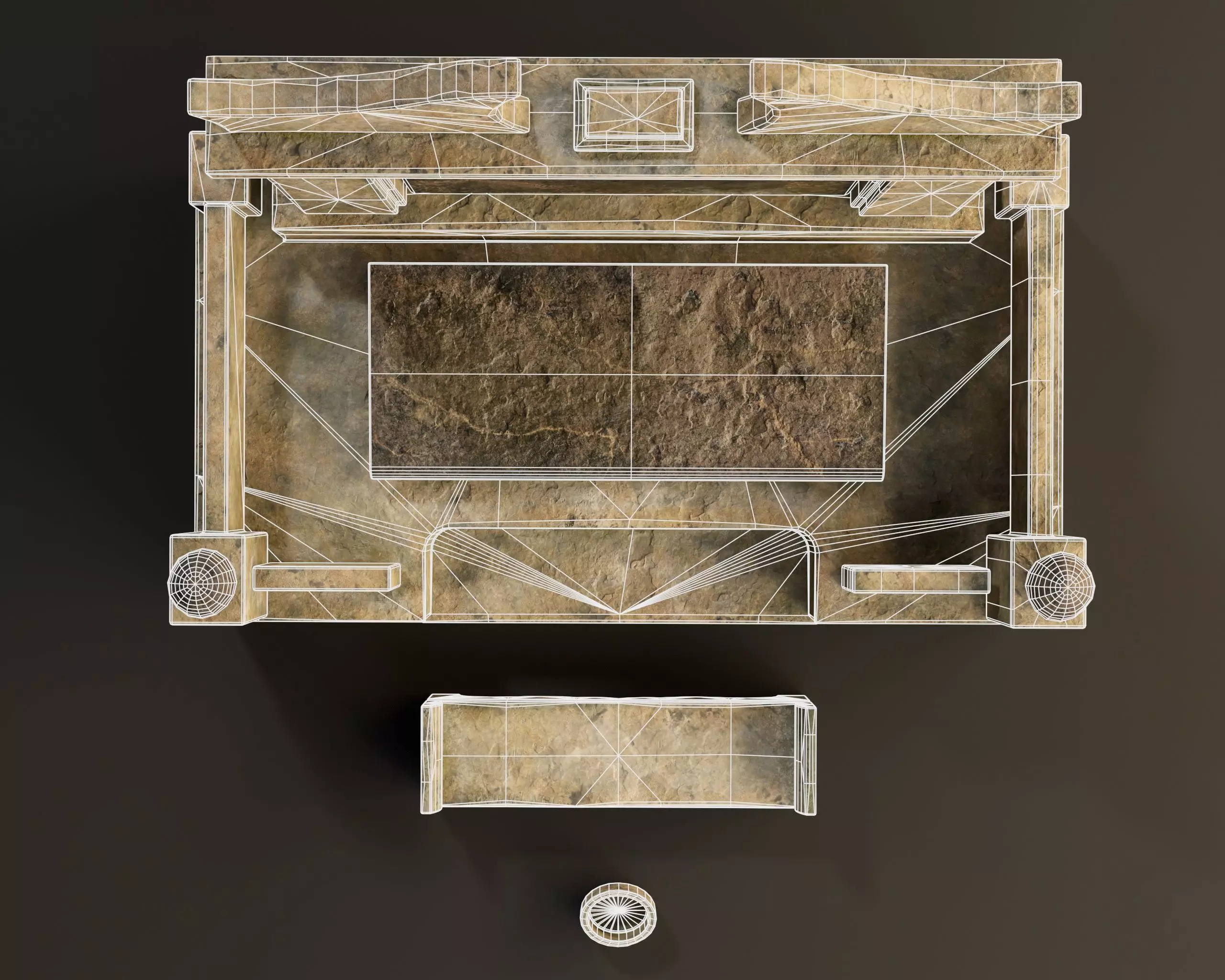 Japanese Hakaishi Shrine Marker 07 Low-poly 3D model_15