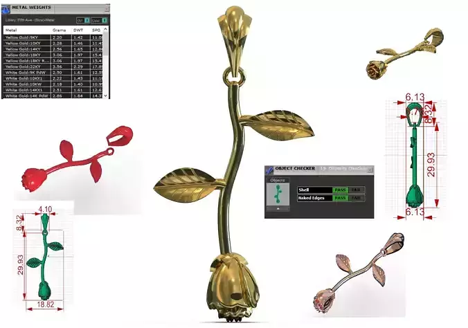 Plaque Long Stem Rose Symbol of Eternal Love  Nature gp0138 3D print model