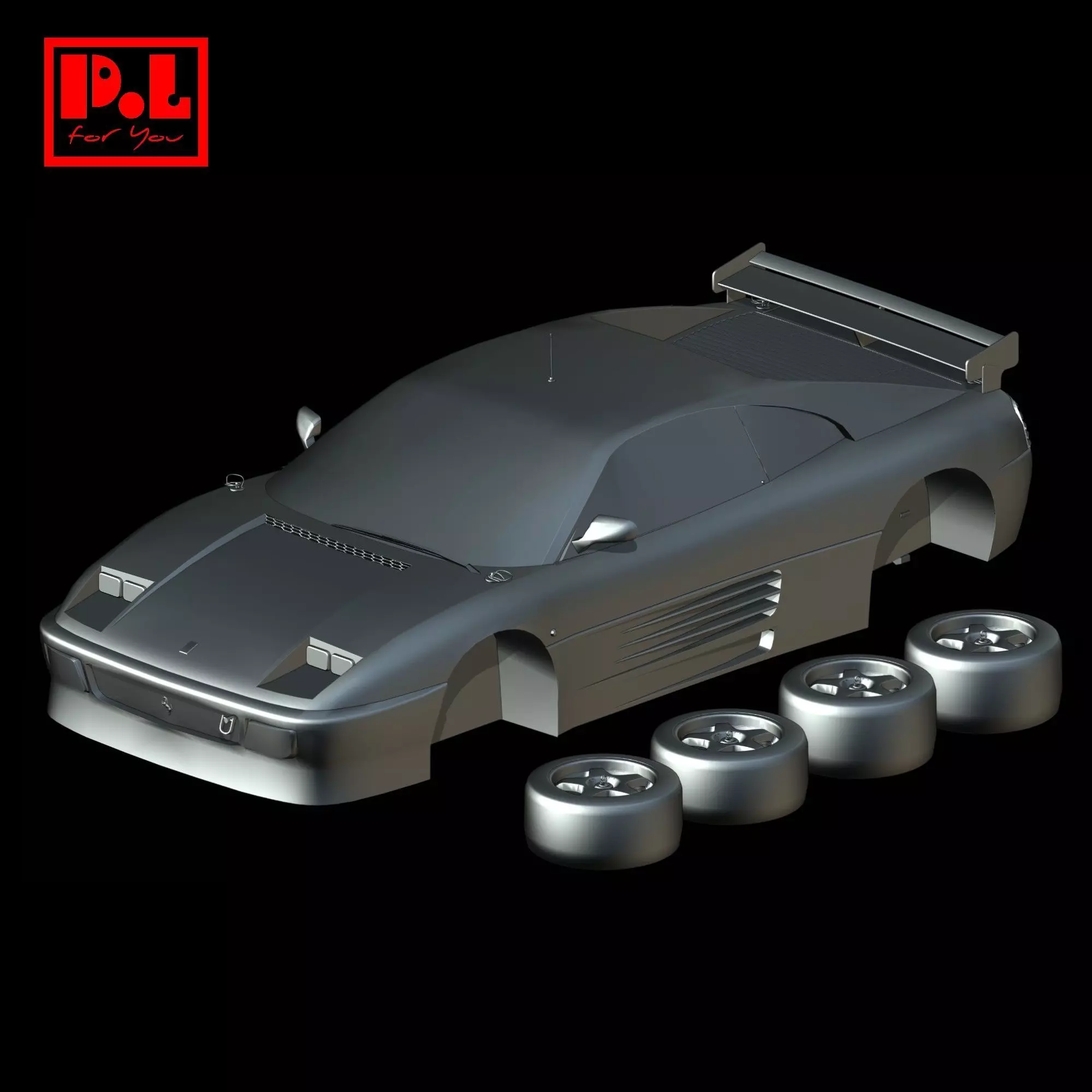 Ferrari 348 GT-C LM 1994 3D print model_0