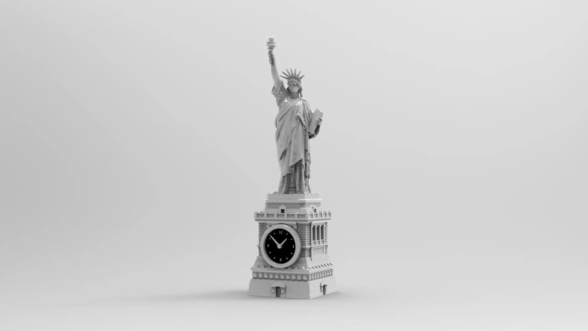 Statue of Liberty desk clock 3D print model_1