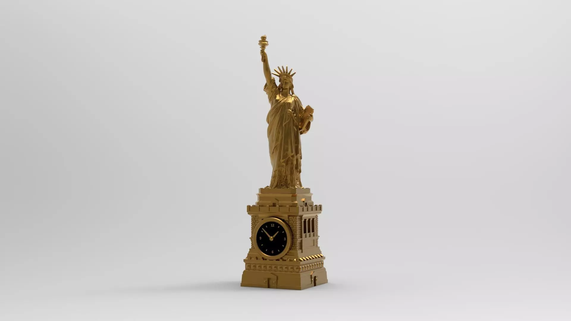 Statue of Liberty desk clock 3D print model_0
