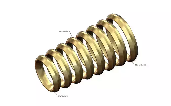 4mm wide chamfered sides comfort fit rounded wedding band