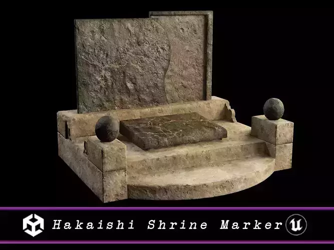 Japanese Hakaishi Shrine Marker 03