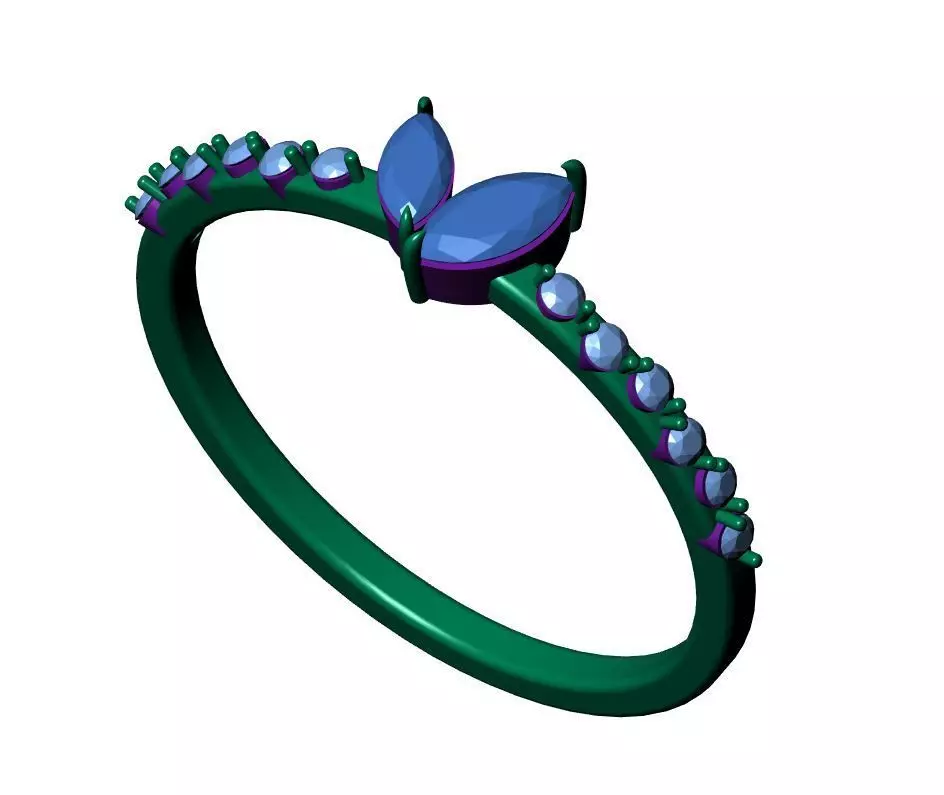 Solitaire ring 3D print model_14