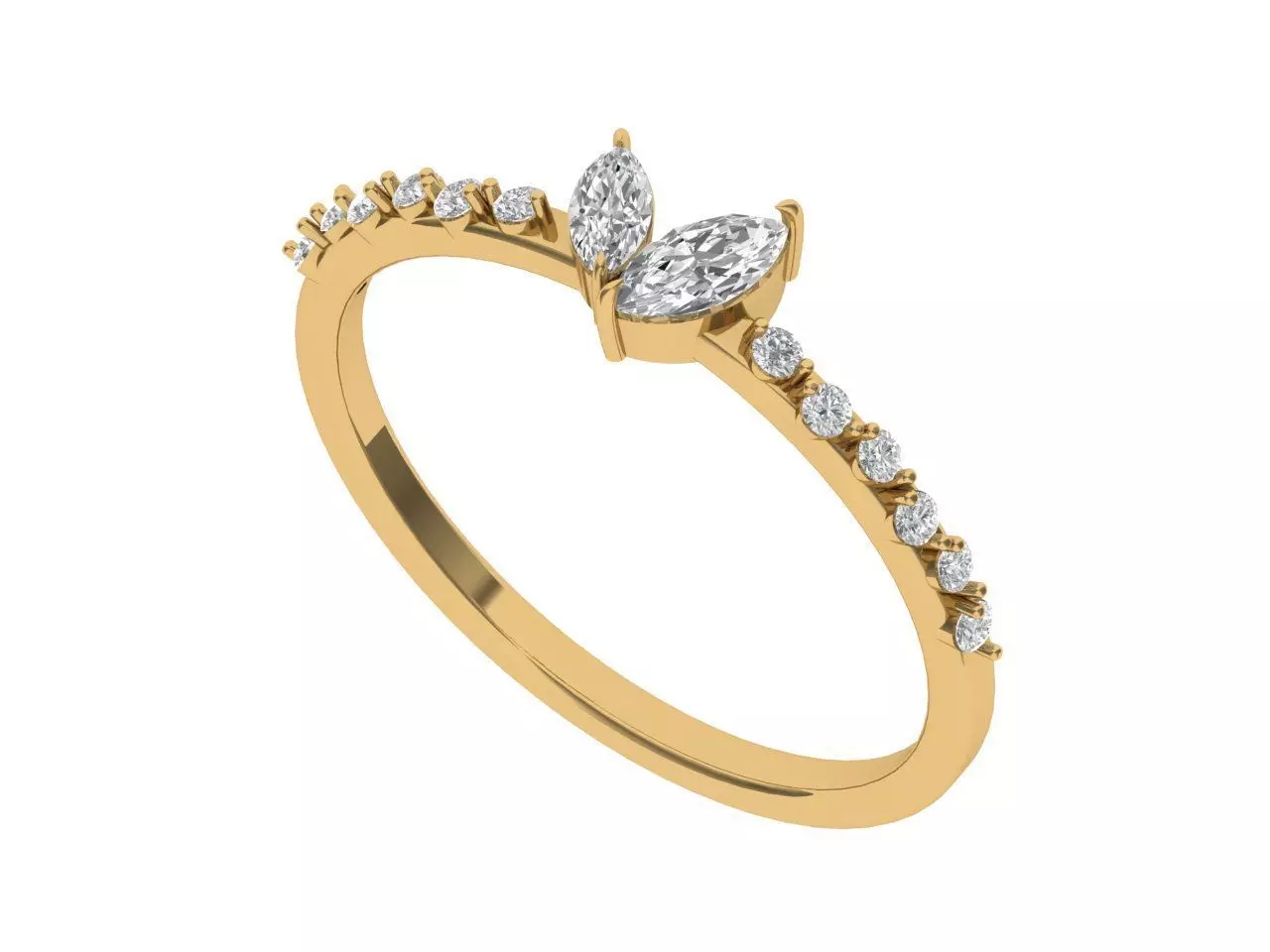 Solitaire ring 3D print model_1
