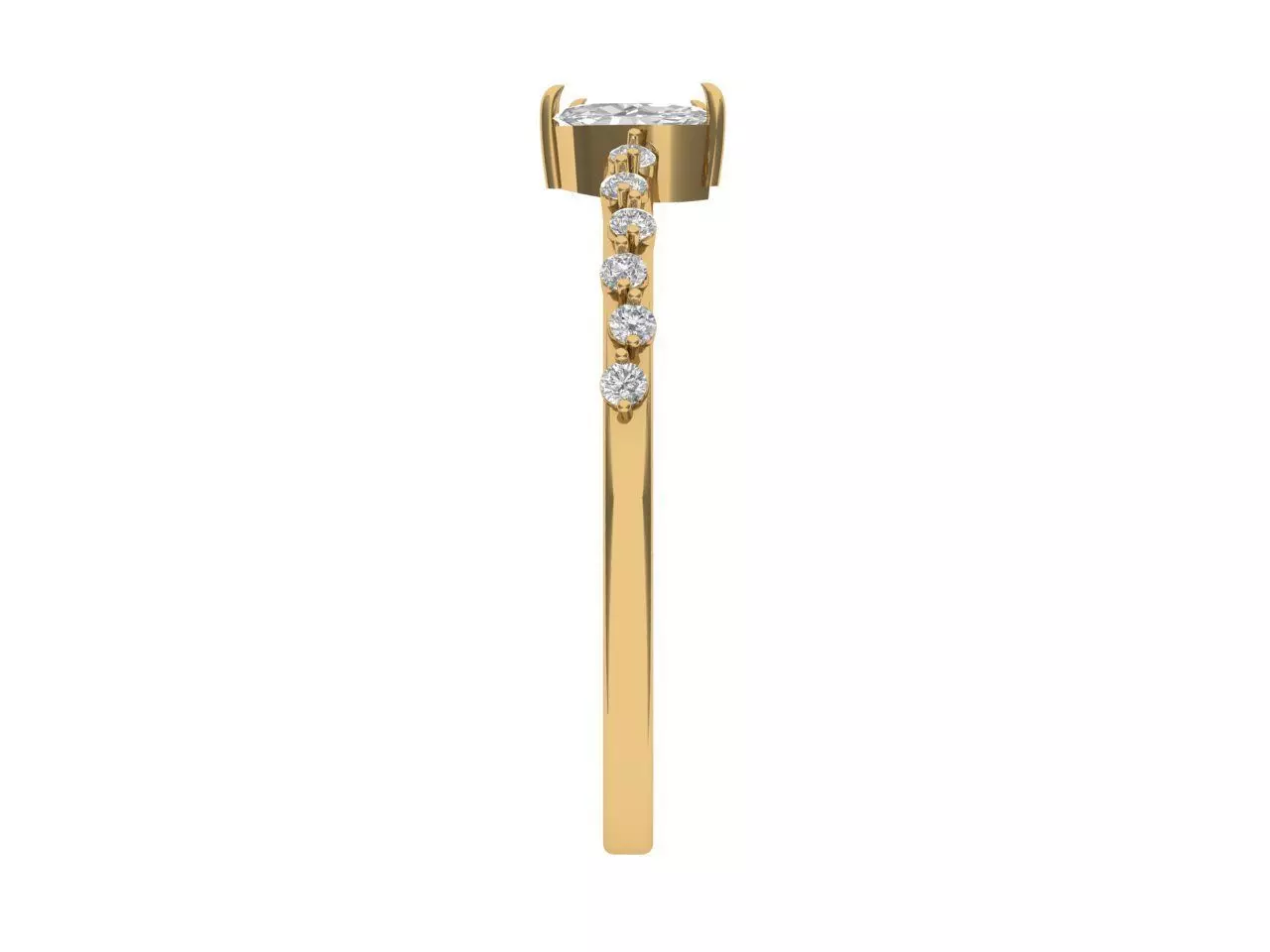 Solitaire ring 3D print model_3