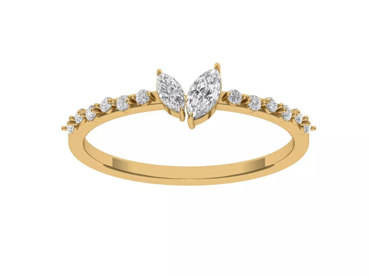 Solitaire ring 3D print model_4