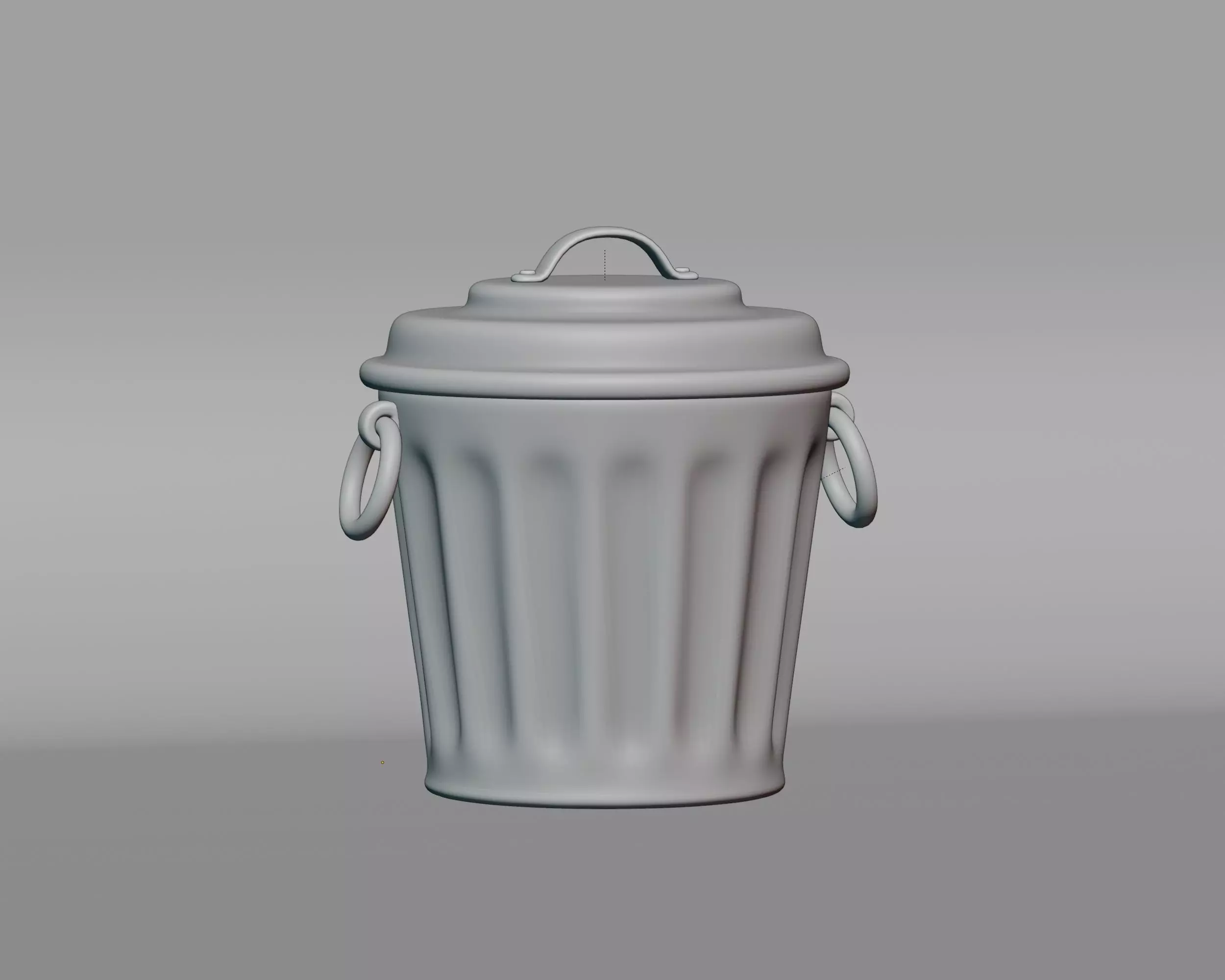 Metal trash can Low-poly 3D model_3