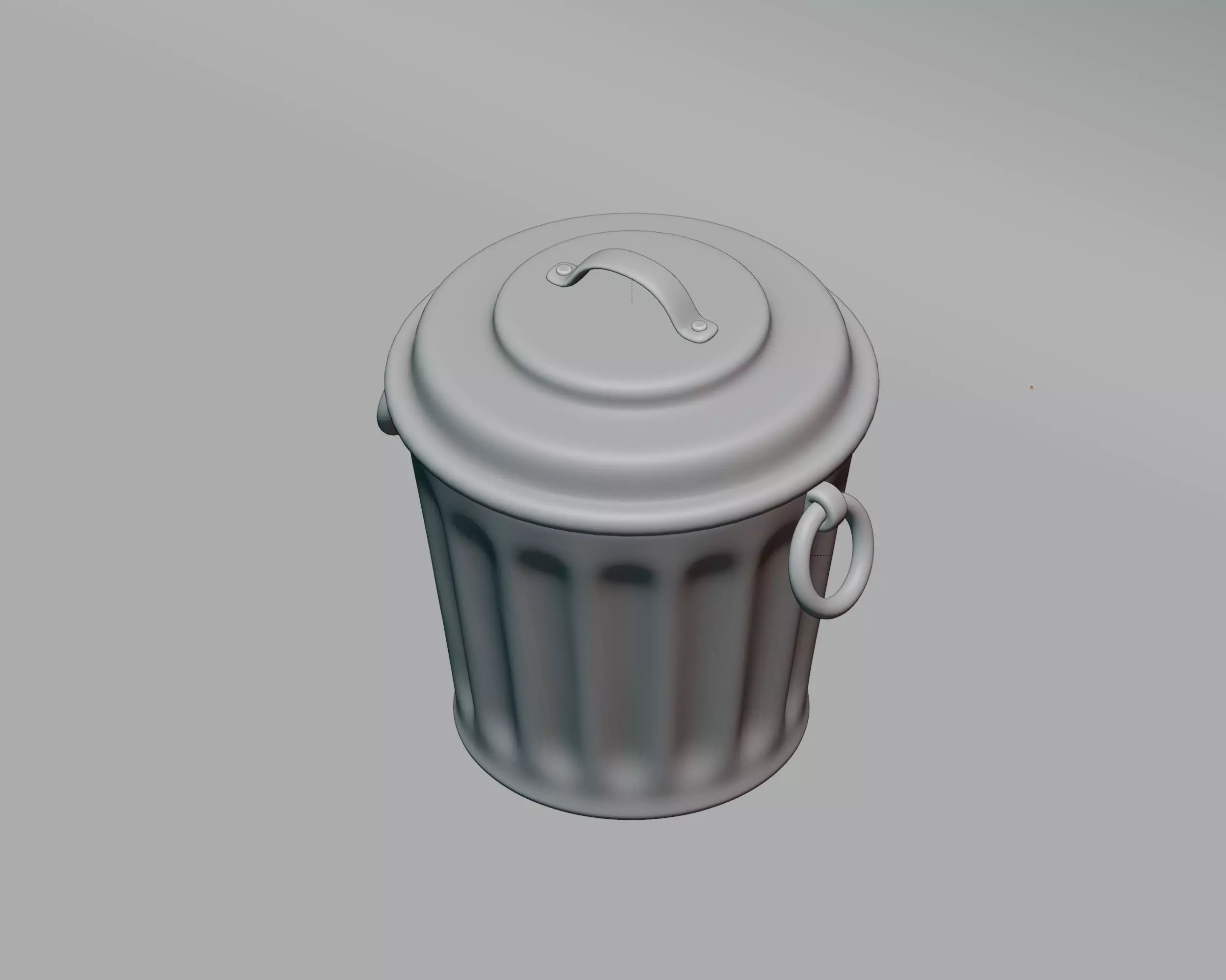 Metal trash can Low-poly 3D model_5