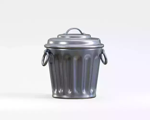 Metal trash can