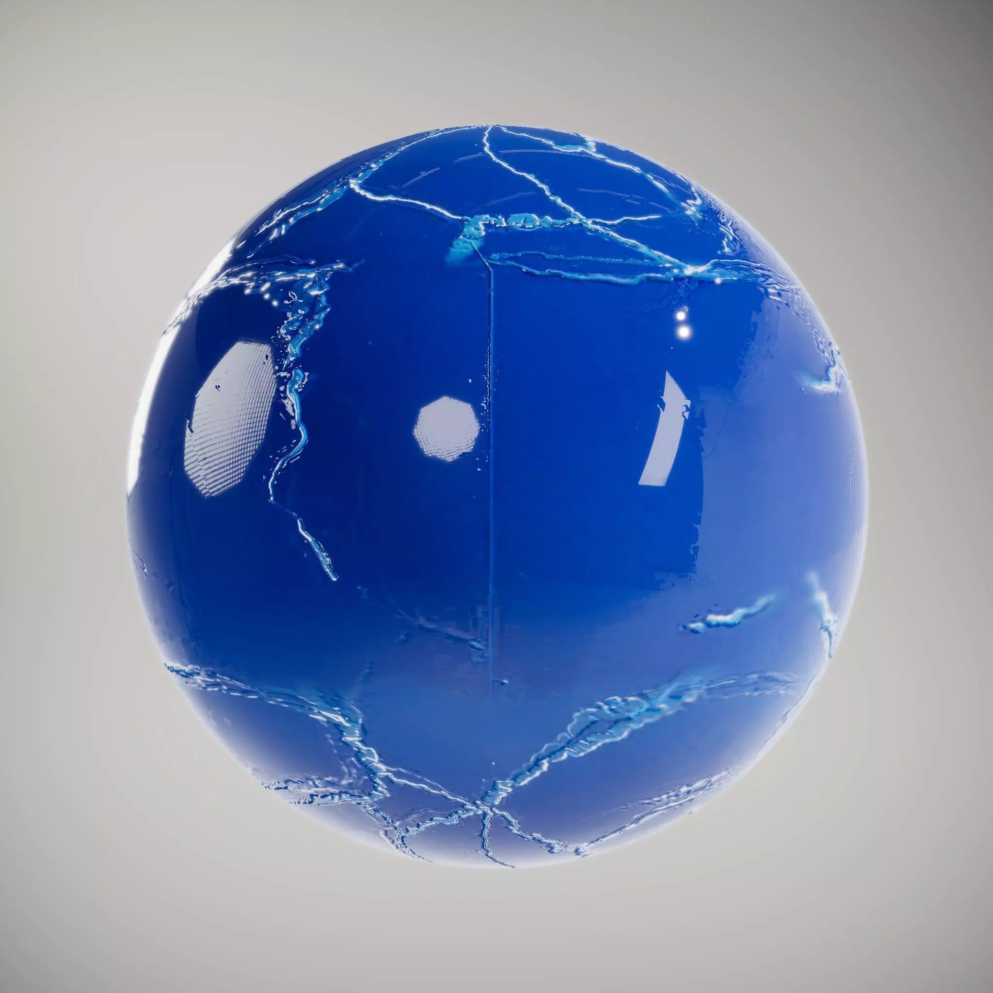 HQ PBR Textures Set Blue Marble Glossy Veined Texture