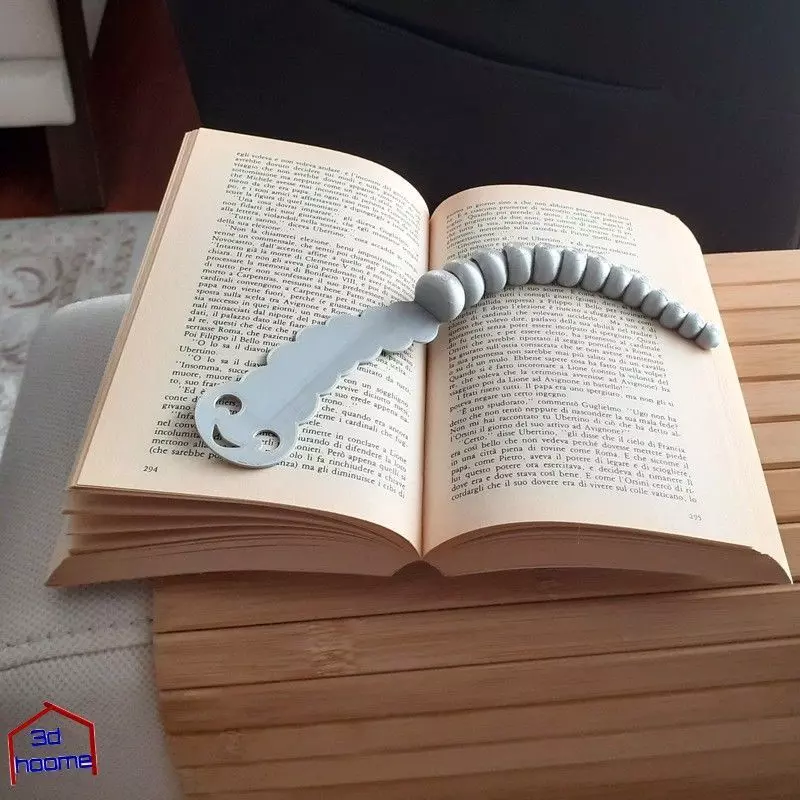 ARTICULATED BOOKMARK - BOOKWORM 3D print model_1