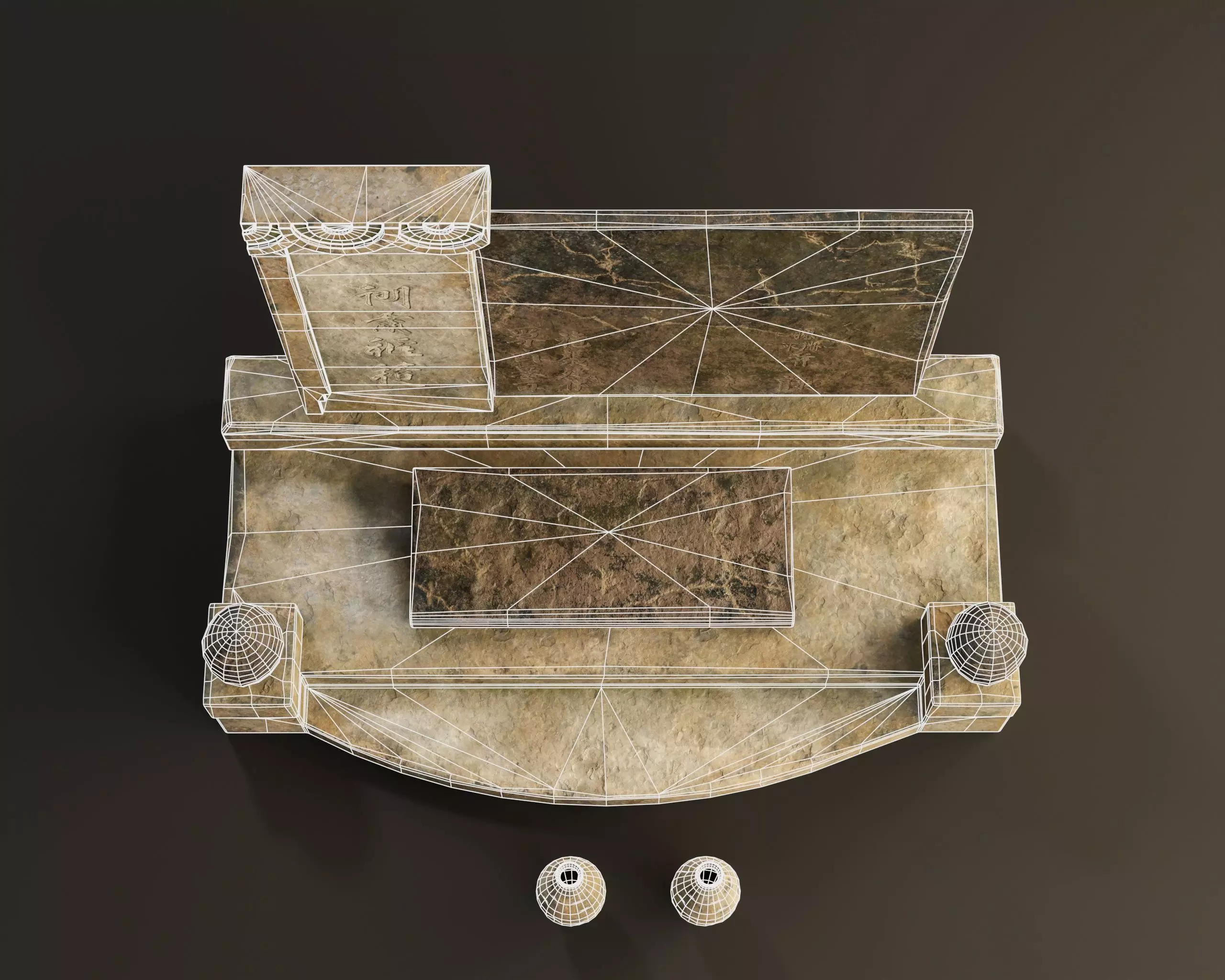 Japanese Hakaishi Shrine Marker 02 Low-poly 3D model_13