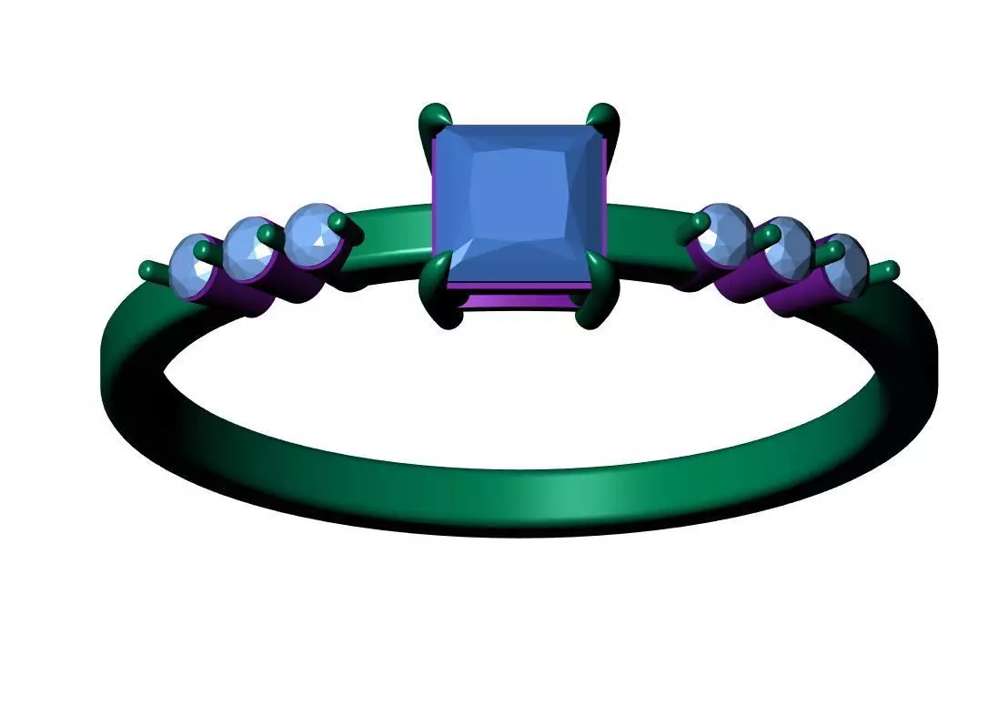 Solitaire ring 3D print model_11