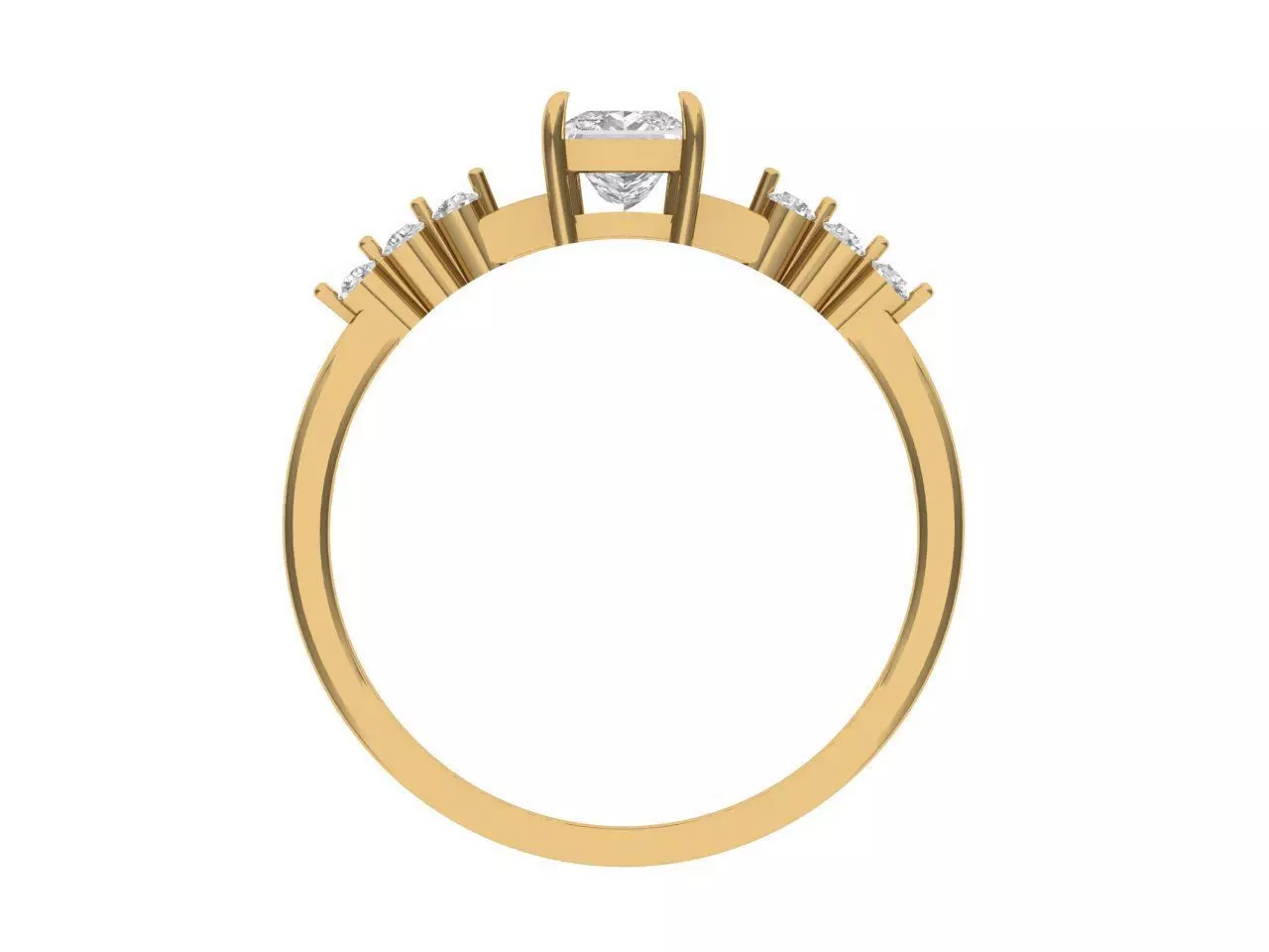 Solitaire ring 3D print model_3