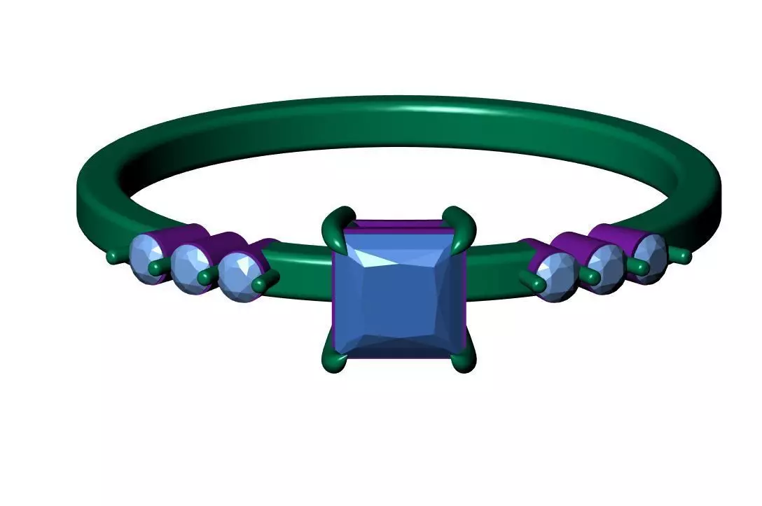 Solitaire ring 3D print model_10