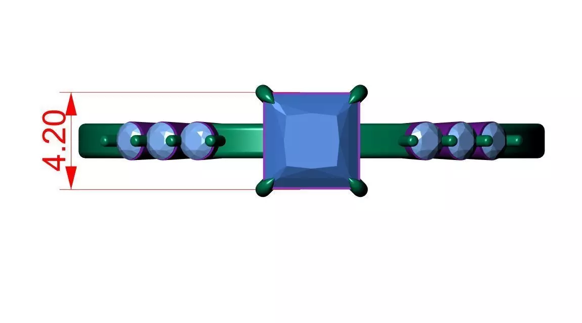 Solitaire ring 3D print model_9