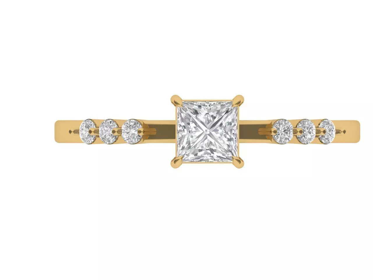 Solitaire ring 3D print model_1