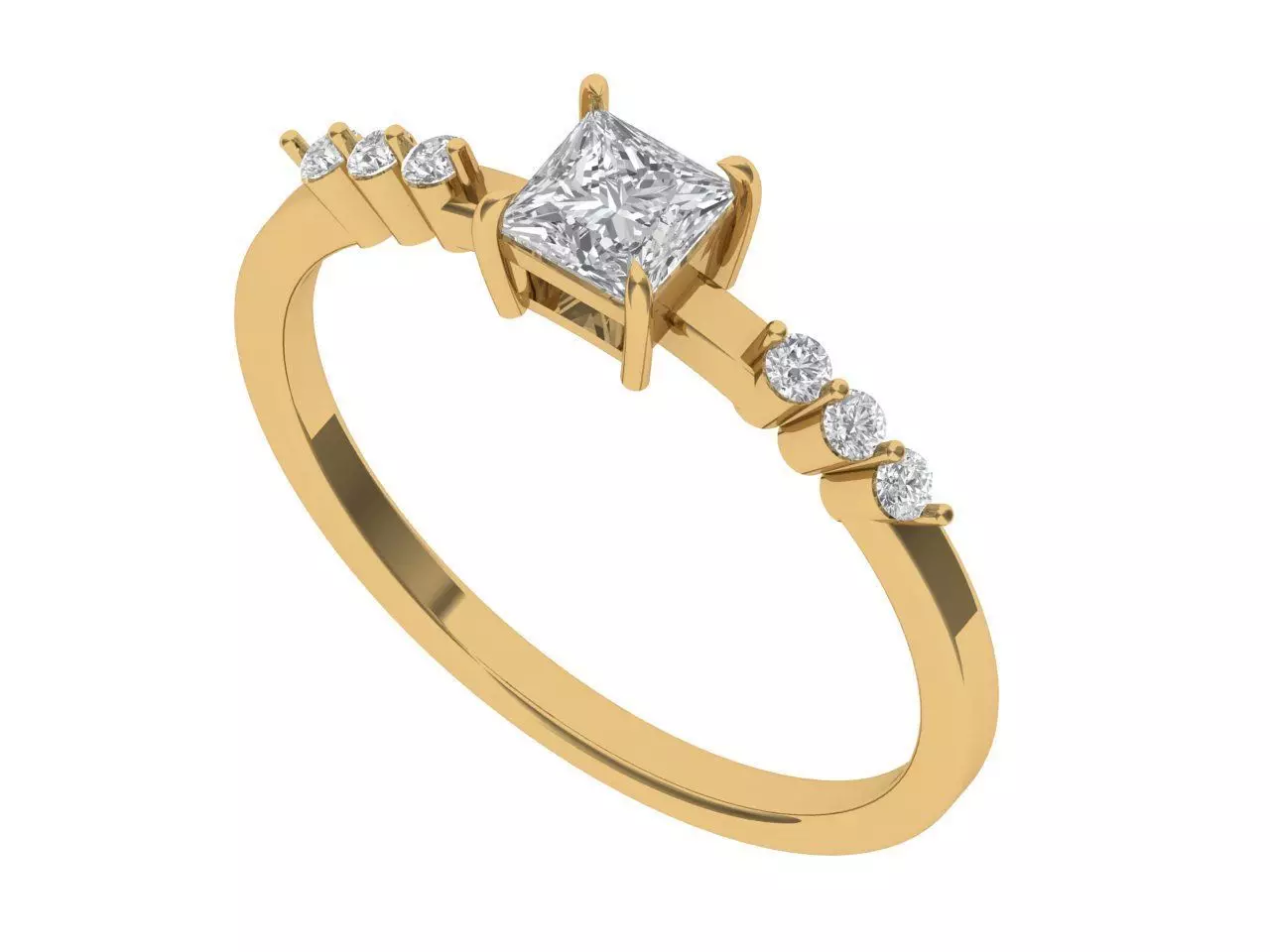 Solitaire ring 3D print model_2