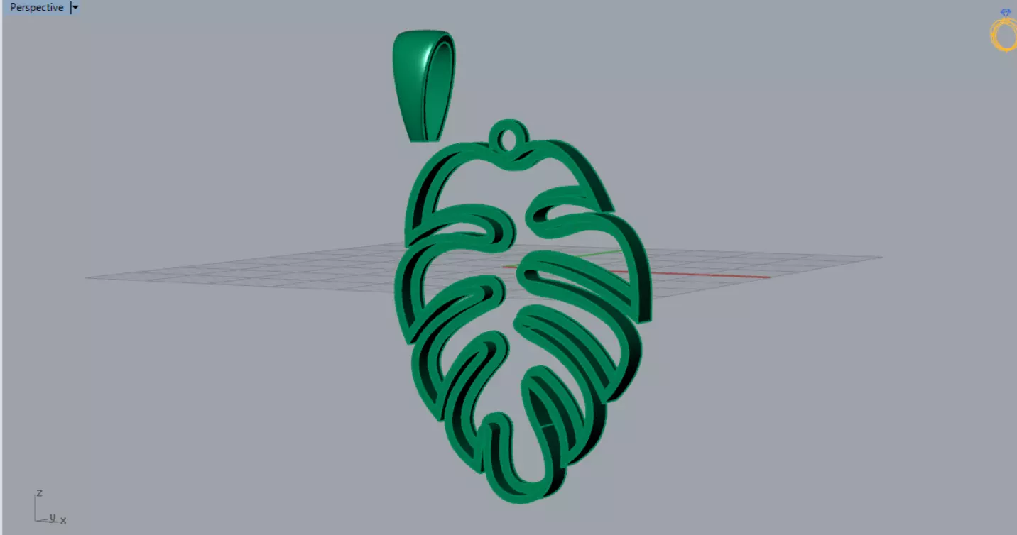 Plaque Turquoise Monstera Leaf gp0134 3D print model_6