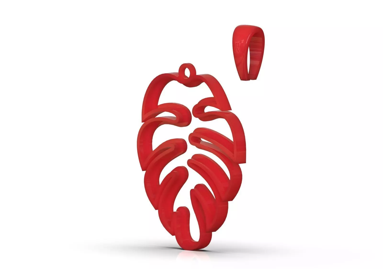 Plaque Turquoise Monstera Leaf gp0134 3D print model_22