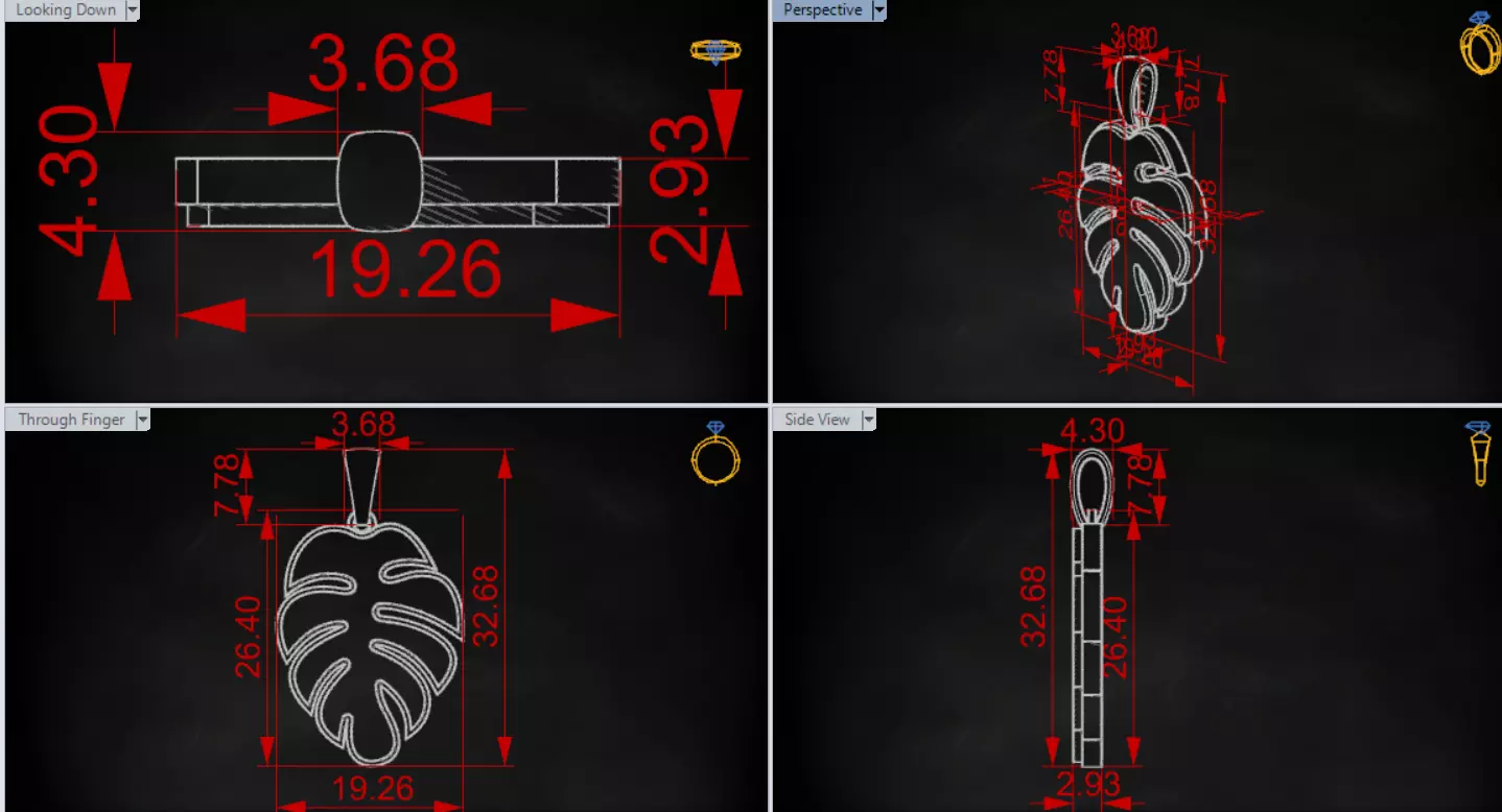 Plaque Turquoise Monstera Leaf gp0134 3D print model_19