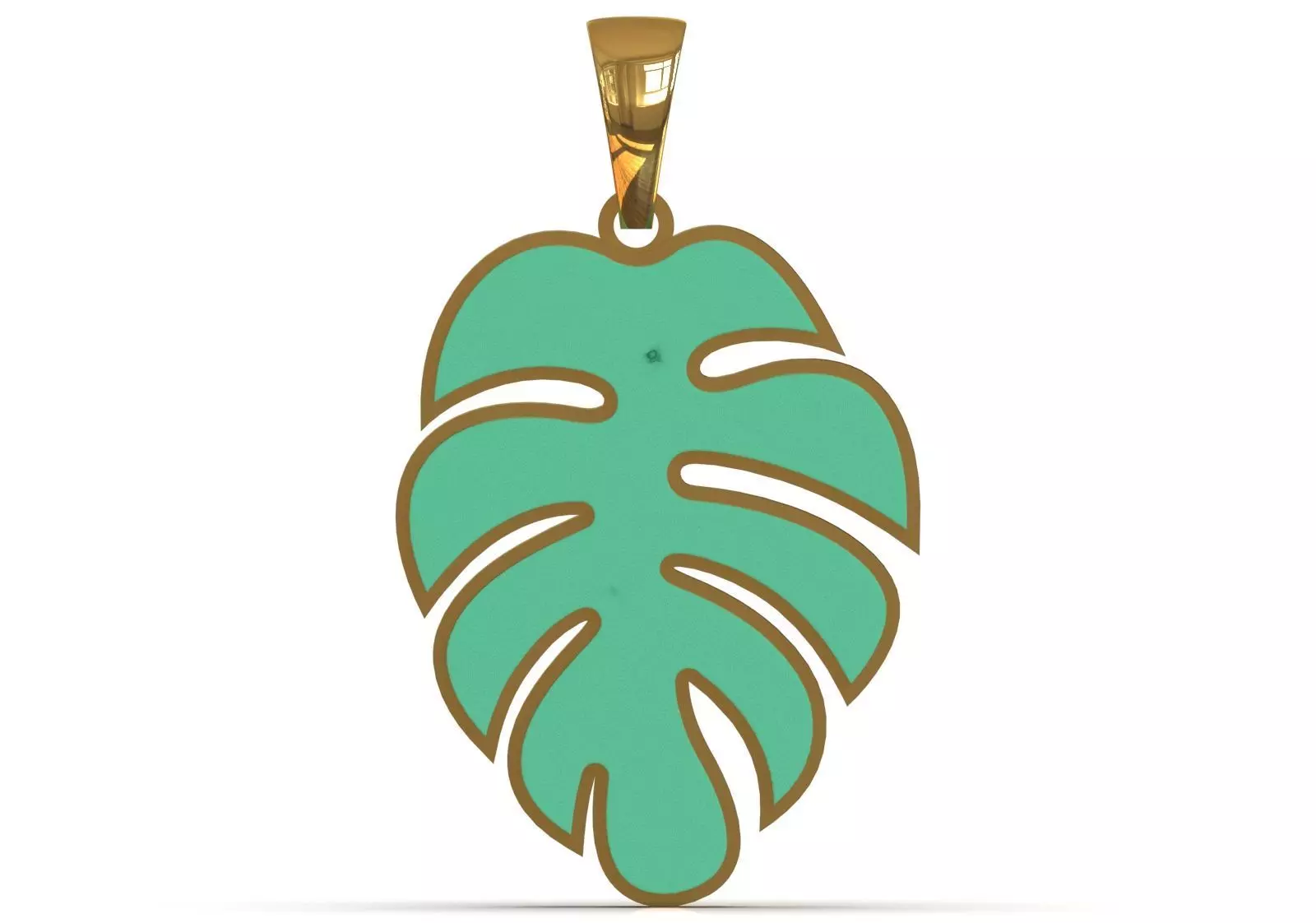 Plaque Turquoise Monstera Leaf gp0134 3D print model_1