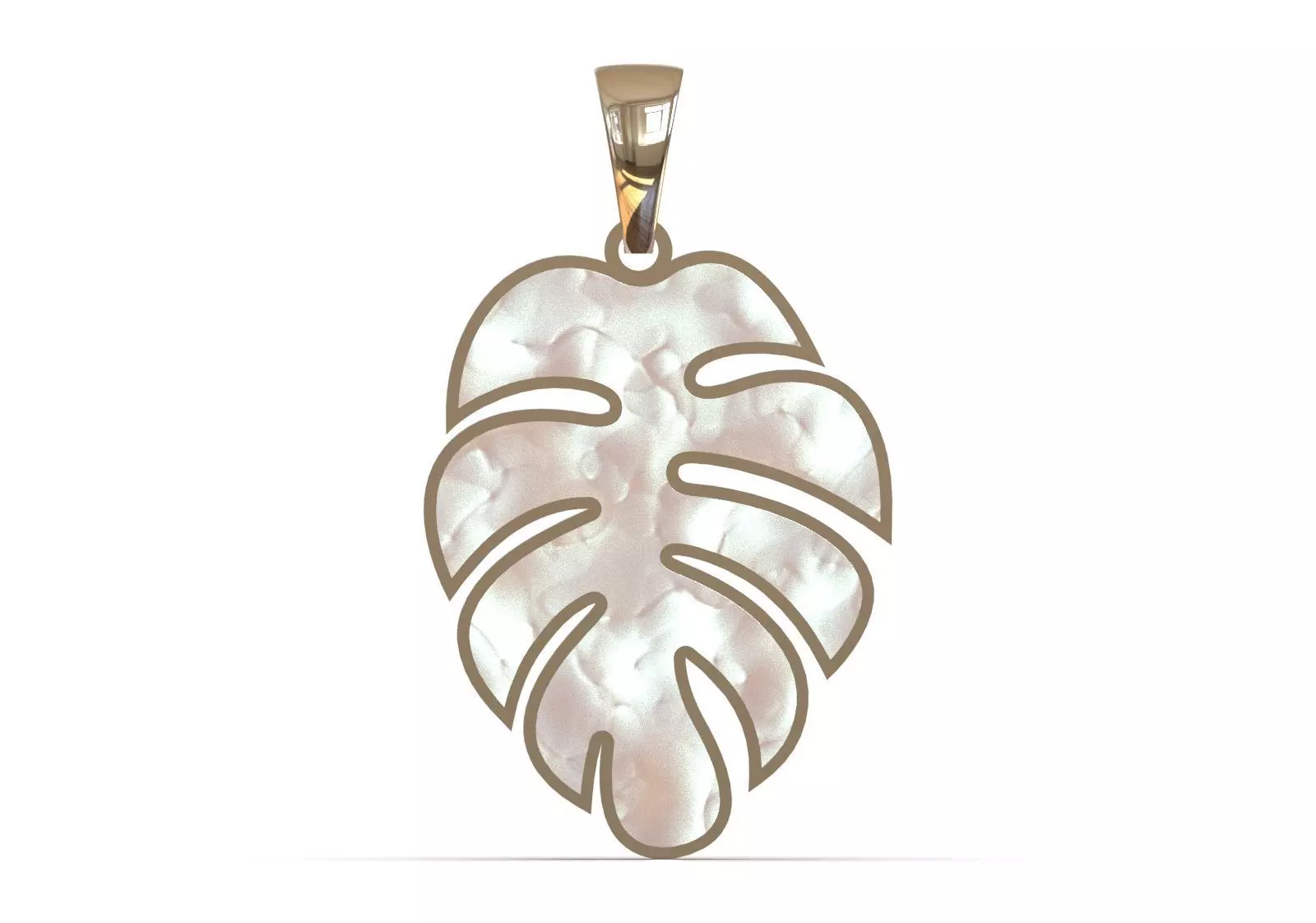 Plaque Turquoise Monstera Leaf gp0134 3D print model_11